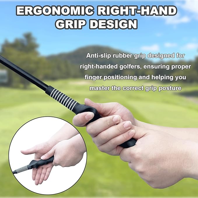 Golf Swing Speed Trainer Golf Grip Trainer for Warm Up, Adjustable Speed Controller Golf Swing Training Aid with Ergonomic Grip and Click Sound for Right Handed Golfers, Indoor & Outdoor Use