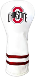 Team Golf NCAA White Vintage Fairway Golf Club Headcover, Form Fitting Design, Retro Design