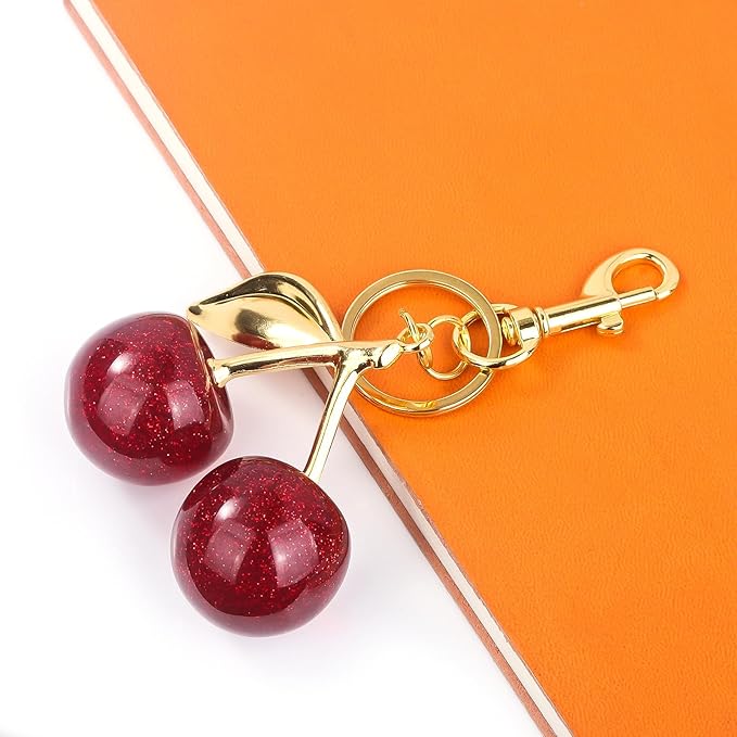 Fruit Bag Charm Purse Charms Keychain Strawberry Cherry Accessories Keychain For Women Birthday Valentine Day Gifts