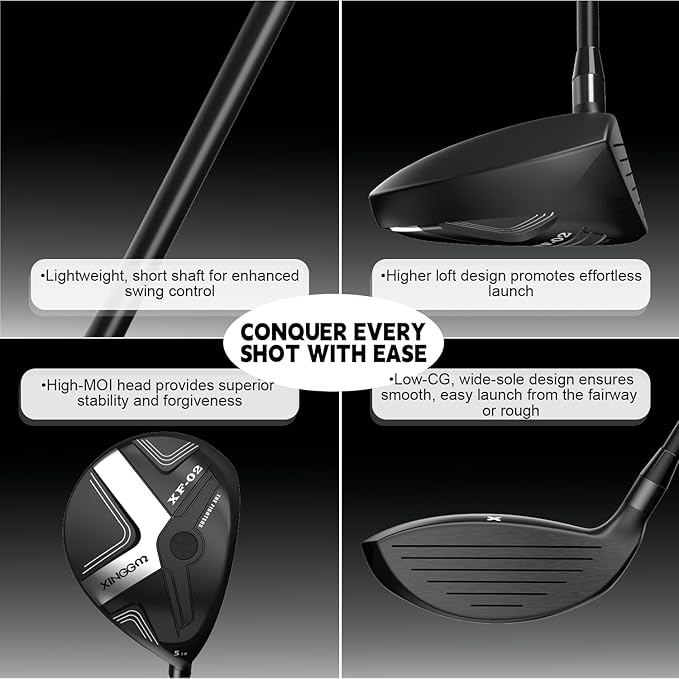 XF02 Golf Fairway Wood-Premium Golf Club 3 Wood/5 Wood RH,High-MOI&Low CG Sole,Master The Fairway Wood with Ease