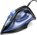 Steam Iron for Clothes, 500 Microsteam Holes, Ceramic Soleplate, 3-Way Auto-Off, Fast Heat-up, Burst of Steam, Precision Tip, Self-Clean, Anti-Calc, Steamer for All Fabrics