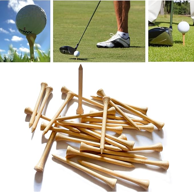 150 Pcs Bamboo Golf Tees 3 1/4 Inch, 83mm (3.25") Bamboo Tees, Friendly Biodegradable, Long and Tall Golf tees, More Durable and Stable, Ideal for Beginner