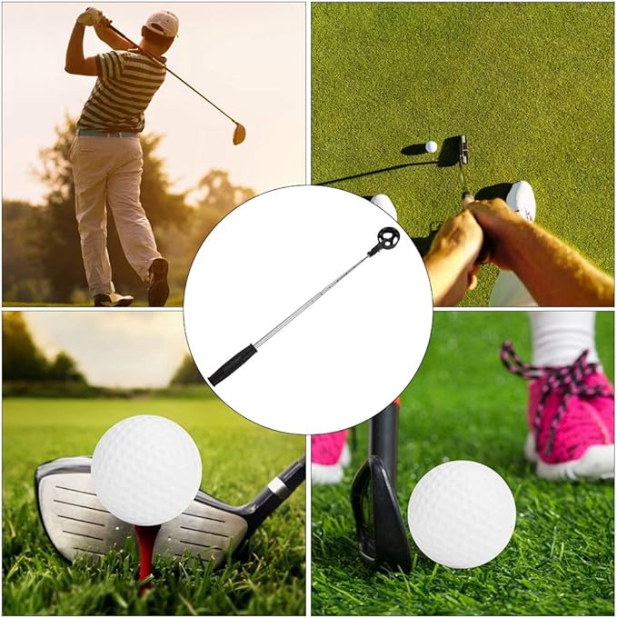 Portable Telescopic Golf Ball Retriever, 2m Extended Length Lightweight Pickup Tool with Automatic Locking Scoop for Water Hazards and Rough