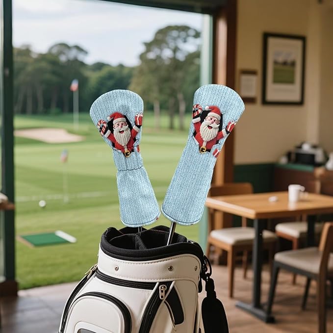 Golf Club Head Covers for Club Protective, Waterproof PU Leather Driver Fairway Wood Hybrid Head Cover
