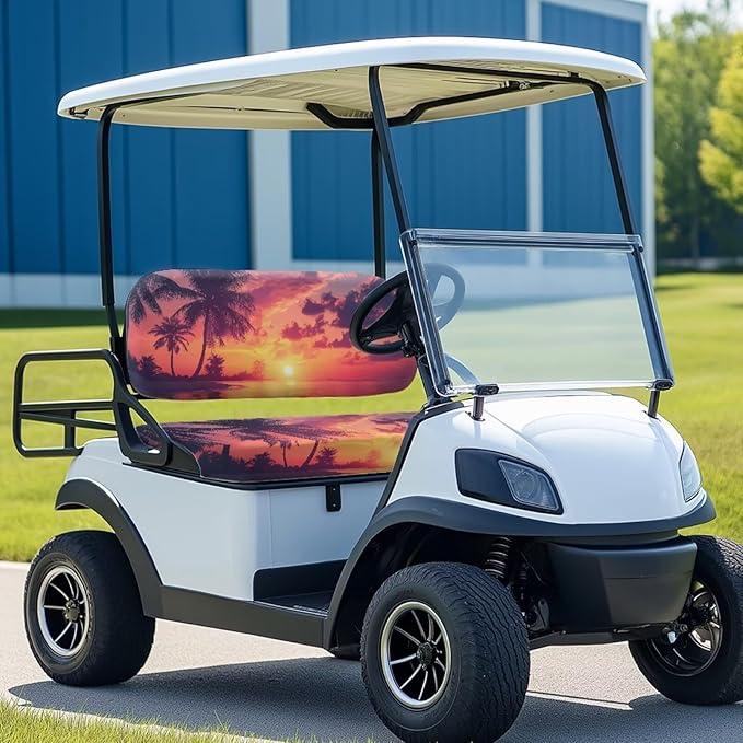 Fashion Print Golf Cart Seat Covers 2 Passenger Golf Cart Backrest Cover Golf Cart Seat Towel Gift for Friends