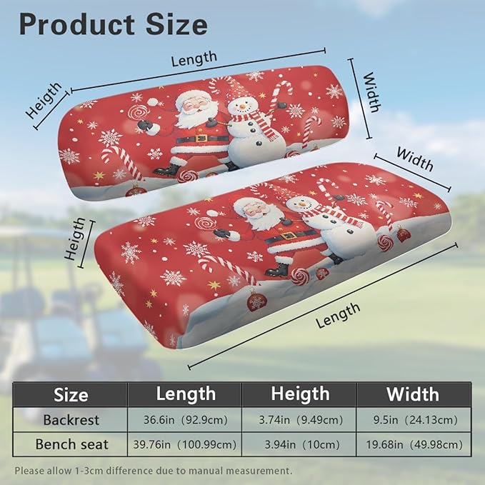 Fashion Print Golf Cart Seat Covers 2 Passenger Golf Cart Backrest Cover Golf Cart Seat Towel Gift for Friends