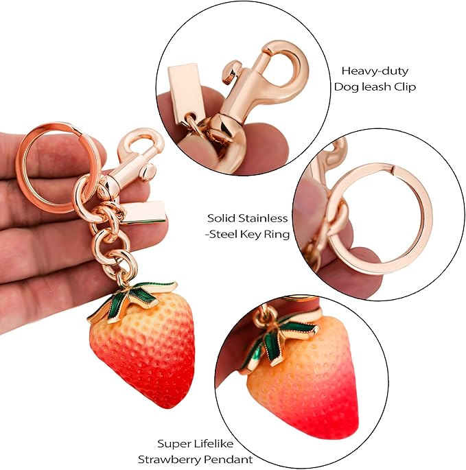 Cherry Bag Charm, Cute Strawberry Fruit Bags Charm Purse Charms Keychain Women Bag for Handbag
