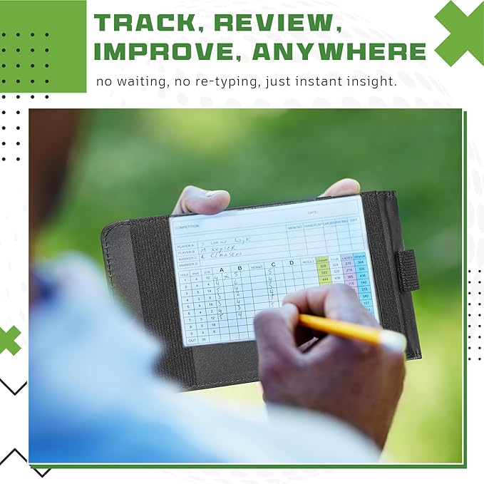 2 Pcs Leather Golf Scorecard Holder Golf Score Card Book Yardage Book Leather Notebook Journal 7.6 x 4.5 Inch