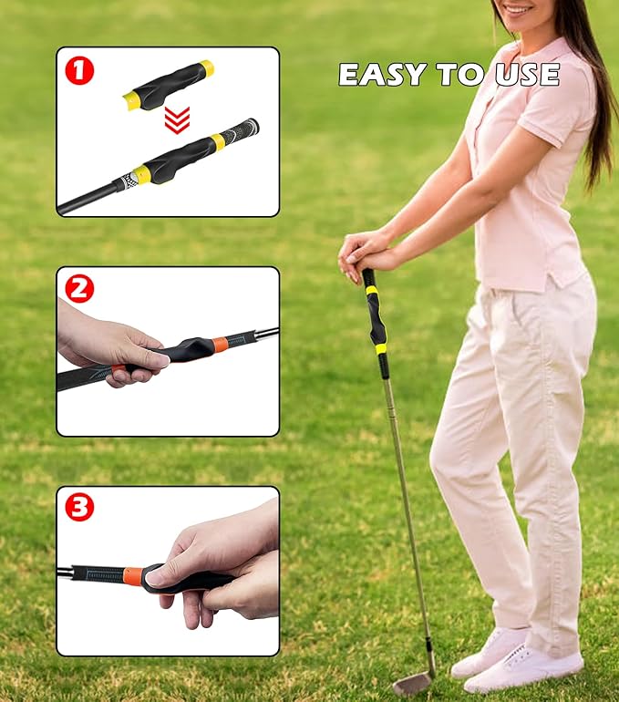 2 Pcs Golf Grip Trainer, Lightweight Golf Training Aid to Help Train Correct Hand Position, Right Hand Golf Swing Trainer