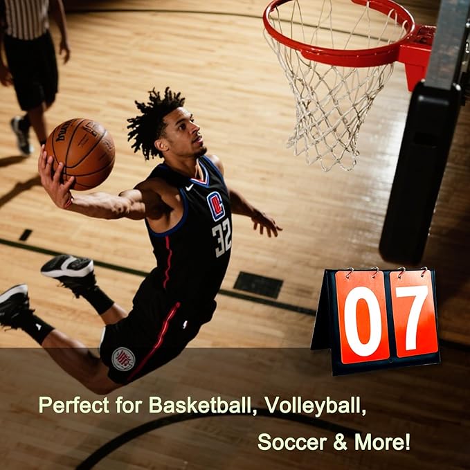 2 PCS Scoreboard Flipper,Portable 2-Digit Table Top Scoreboard for Basketball,Baseball, Volleyball Sports Match Daily Use Outdoor Outside