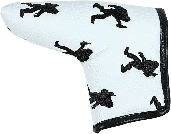 Golf Club Headcover, Premium Leather Embroidery Mallet Putter Cover Blade Head Covers, Stylish Golf Accessories, Great Golf Gifts for Men and Women Golfers
