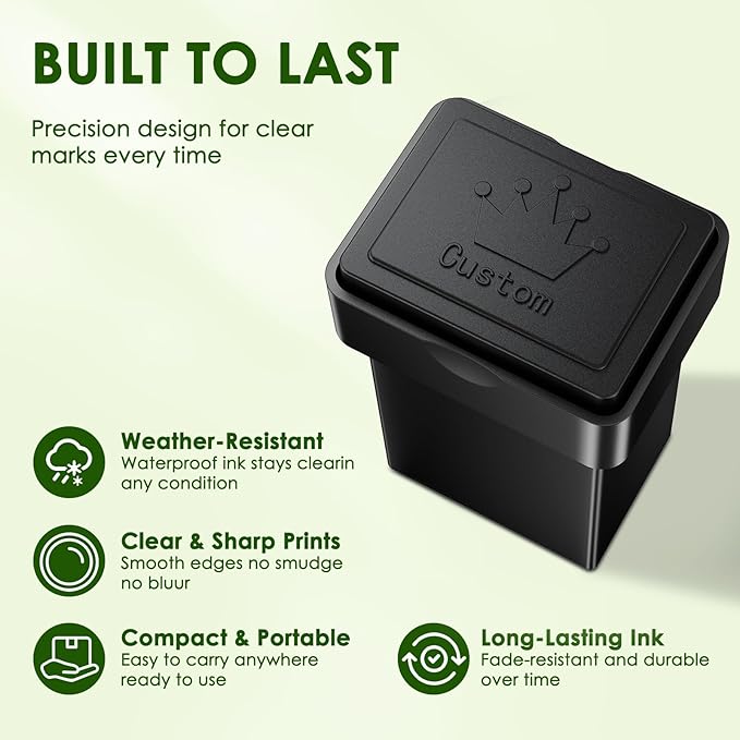 New Personalized Golf Ball Stamp – Upgraded Larger Imprint, Self-Inking Quick-Dry Waterproof Ink, Custom Name/Initials/Logo, Metal Gift Case & Refill – Great for Golfers