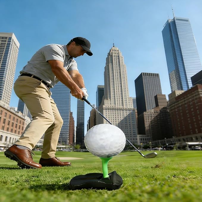 Hinged Turf Base V3 - Turf Tee for Artificial Turf-Includes Tee Variety Packs, Golf Simulator Training Tees, Tees Quick Easy Ball Setup All-Weather for Driving Range Home