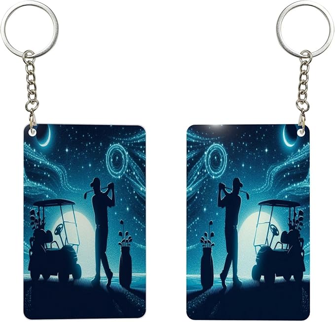 Keychain - Rectangular Acrylic Keychain Daily Key Ring Car Key Fob Holder 2X3 Inch