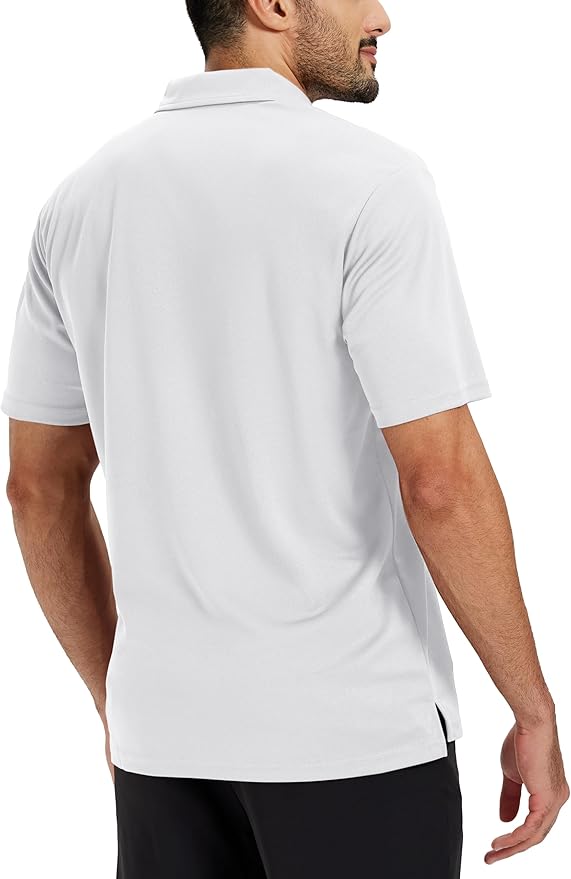 TACVASEN Mens Polo Shirts Short Sleeve Dry Fit Performance Breathable Golf Shirt with Collar Tennis Casual Business Work