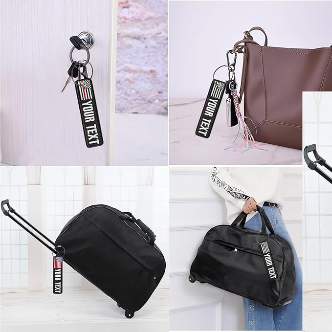Personalized Luggage Tag Double Sided Embroidered Name/Address Custom Travel Labels Item Identification for Keys Backpack Luggage Suitcases