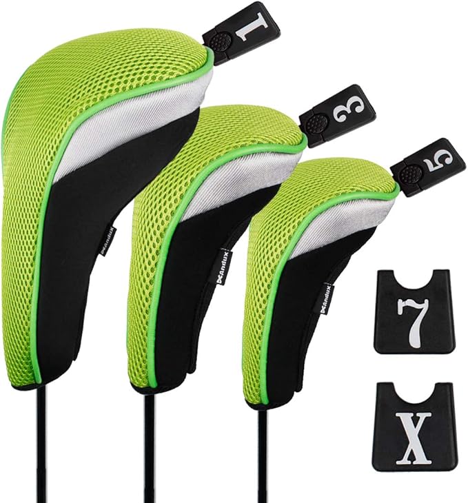 Andux 6pcs/Set Golf Club Head Covers Woods Driver Fairway Hybrid Set (3 Hybrids + 3 Woods)