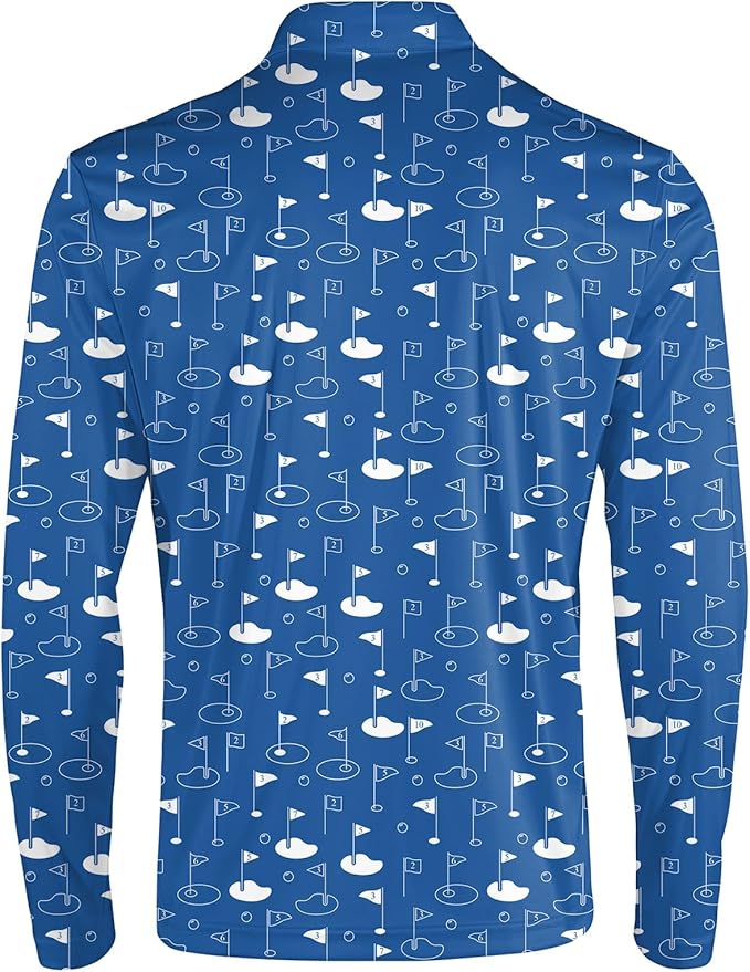 Men's Long Sleeve Golf Shirt Quick Dry 3 Button Work Fishing Outdoor Casual Collar Shirt