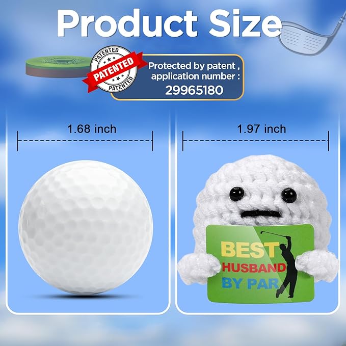 AICase Golf Gifts for Husband, Crochet Golf Ball Gag Gift Ideas Cool Stuff for Men Golfers Unique Birthday Valentine’s Day Anniversary Funny Fathers Gifts for Husband Him Christmas from Wife