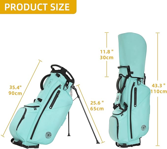 Golf Stand Bag 14 Way, Lightweight Golf Bags for Men Women with Stand, Padded Ergonomic Double Strap, Full Length Dividers, Multiple Pockets, Rain Hood