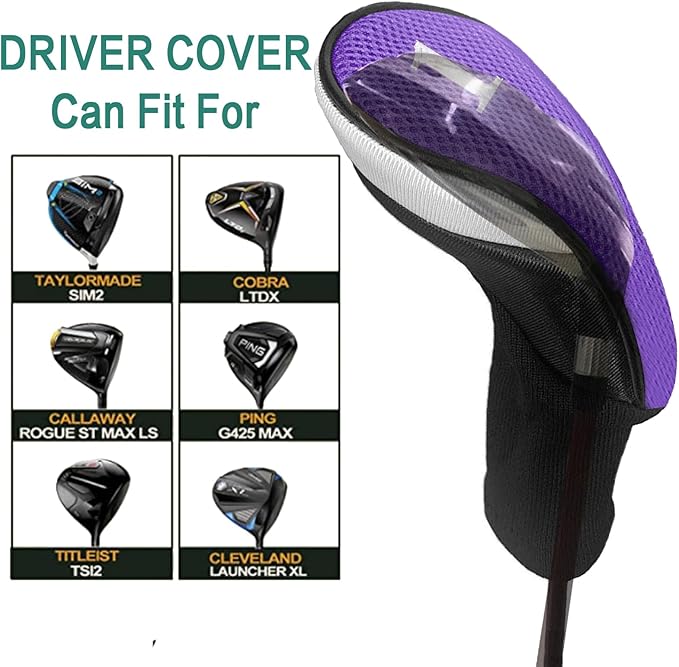 Golf Club Head Covers for Woods and Driver Hybrids Fairway Value Pack Protective Clubs Headcovers with Interchangeable No.Tags 1 3 5