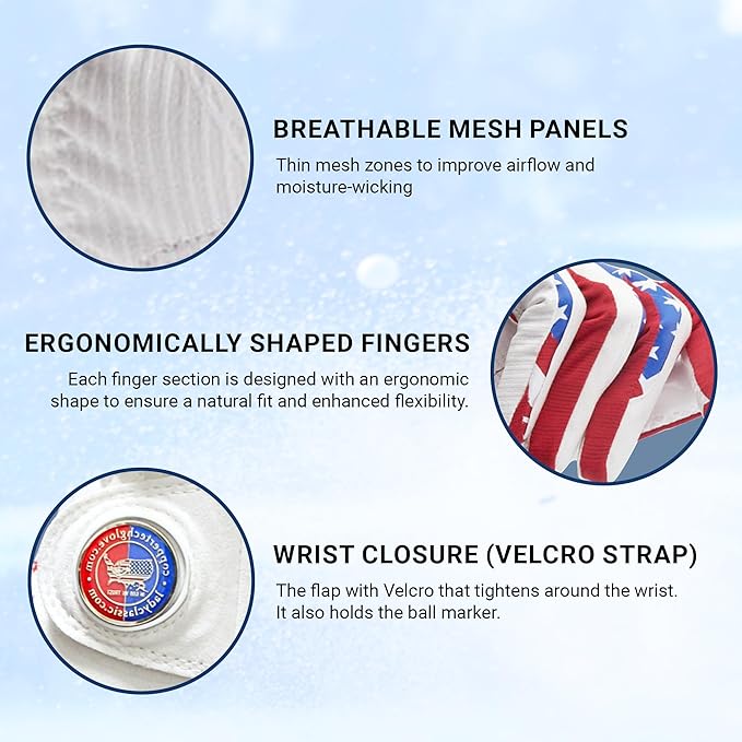 Men's Right and Left Handed Golfers Golf Glove – Advanced Compression for Muscle Support, Joint Relief Gloves – USA