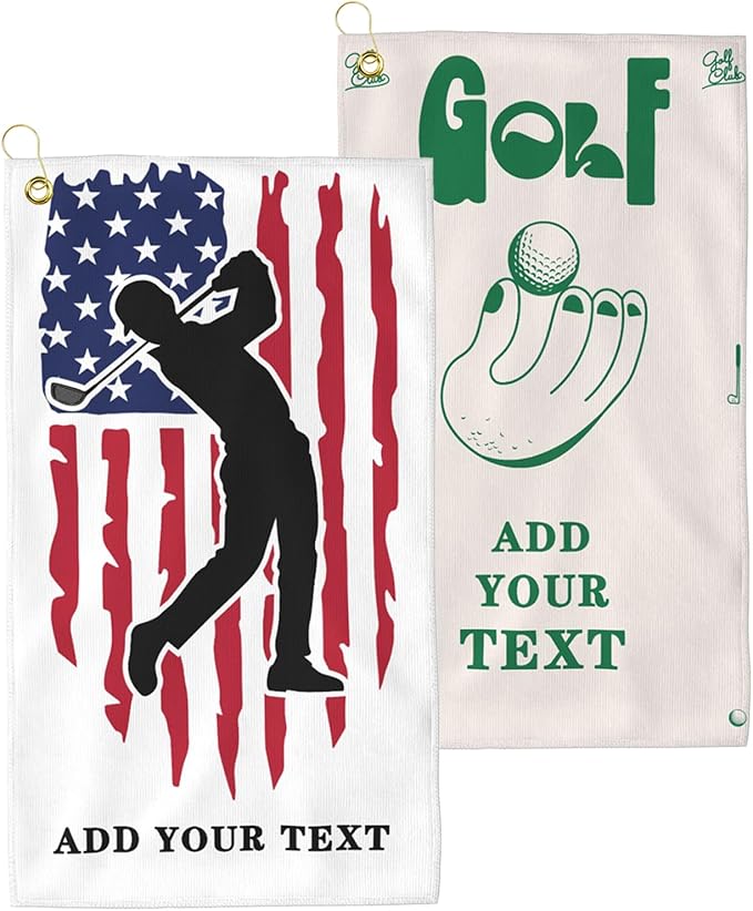 Custom Golf Towel Personalized Funny Golf Towels with Name Text Photo Golf Gifts for Men Women Dad Husband Golfer