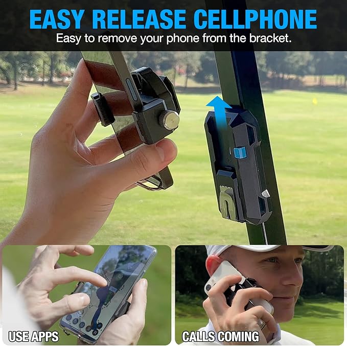Dprofy Magnetic Golf Phone Holder,Golf Analyzer Accessories with Bluetooth Wireless Remote, Record Golf Swing, Golf Putting Training Aids Works with Alignment Stick and Golf Bag