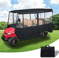 Tecoom Golf Cart Enclosure 2/4/6 Passenger, Golf Rain Cover 600D Waterproof Snowproof, Door Zippers, Clear Windows and Windproof Hooks, Universal Fit for EZGO, Yamaha, Club Car