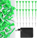 FINGER TEN Golf Tees Plastic Unbreakable 30 Tees 3 1/4 Inch and 20 More Short Tees 1 1/2 Inch with Black Golf Tee Bag, Easy to Find Value Gift Set
