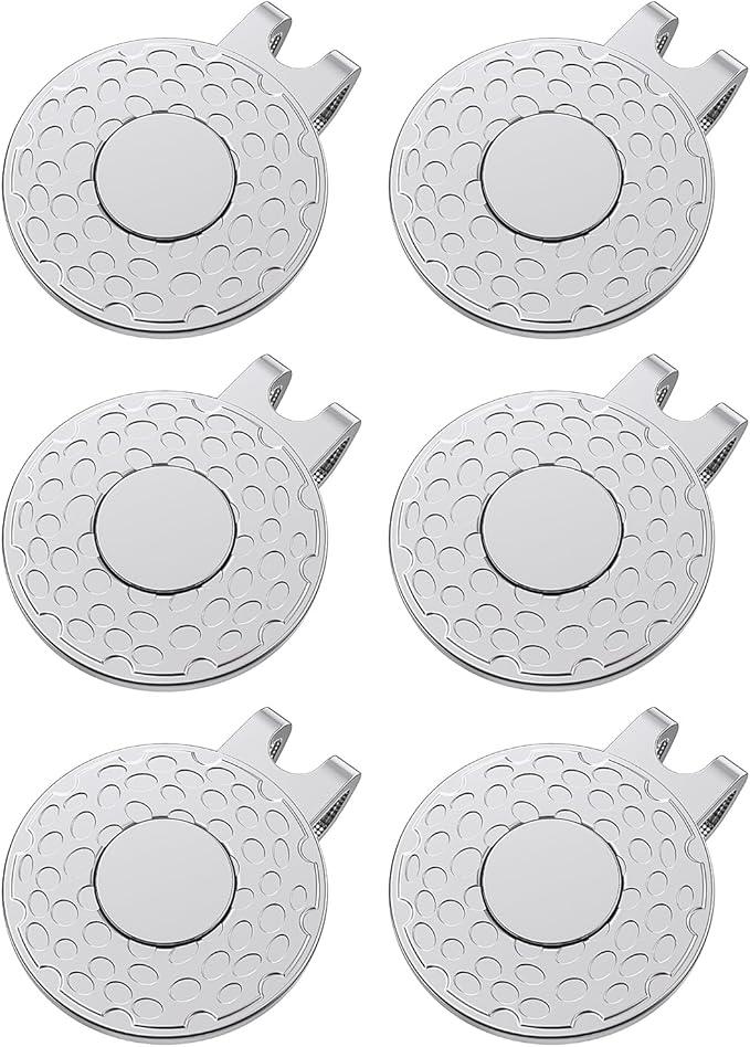GreenHaven Golf Hat Clips Magnetic Golf Ball Marker Holders for Golf Hats Caps Pants Gloves Bags Visors Belts Nickel-Plated Alloy Clips for Metal Golf Ball Markers (Ball Marker Not Included)