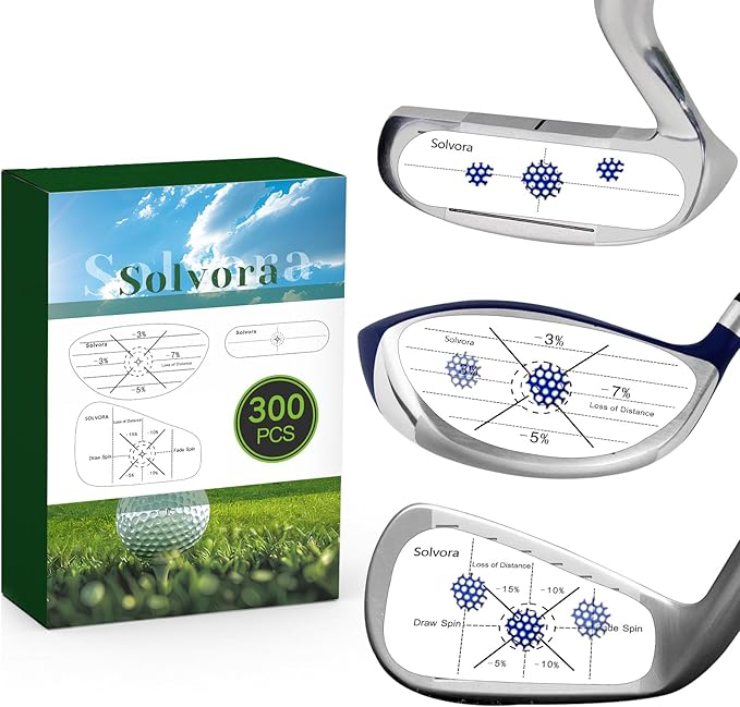 Golf Impact Tape, 300 Pcs Club Impact Stickers for Woods Irons and Putters No Residue Golf Accessories for Swing Practice (300PCS)