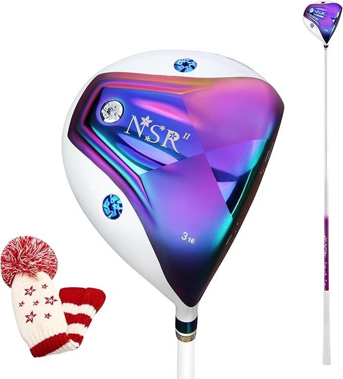 PGM Women's Golf Woods Driver Hybrid for Right Handed with Graphite Shaft Includes Headcover - Titanium Alloy Clubhead Single Golf Club with Enlarged Sweet Spot