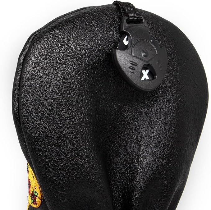 Golf Club Headcover for Drivers, Fairway Woods, Hybrids, and Mallet Blade Putter Sugar Skull Style Premium Leather Golf Headcovers Set with Interchangeable No. Tags