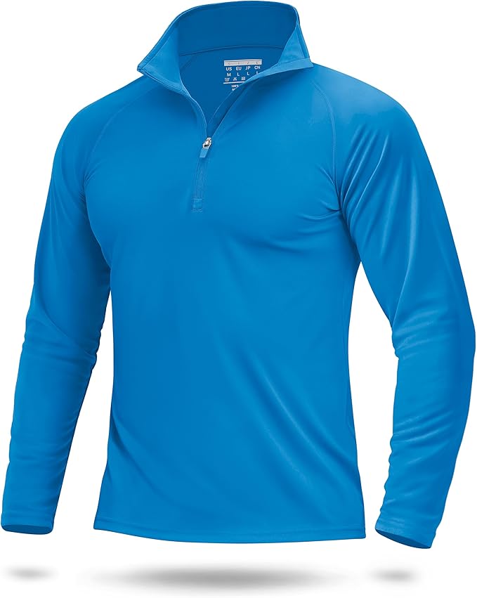 Boladeci Men's UPF 50+ Sun Shirts 1/4 Zip Long Sleeve SPF UV Protection Lightweight Quick Dry Quarter Zip Golf Shirts