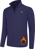 Willit Men's Fleece Pullover Winter Shirts Long Sleeve Quarter Zip Cold Weather Golf Hiking Casual Warm Shirts