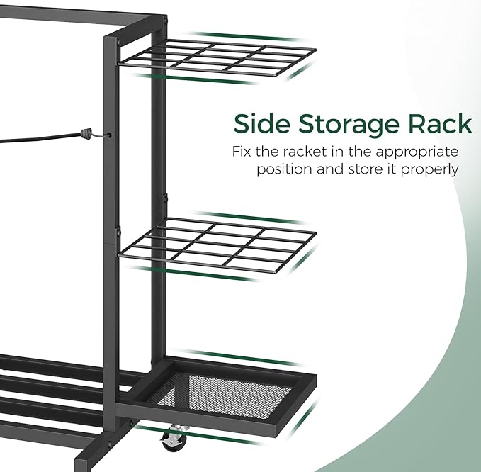 Golf Bag Organizer for Garage, Golf Bag Storage Stand Fits 2 Golf Bags, Freestanding Golf Club Holder for Garage, Shed, Home, Basement, Other Golfing Equipment Accessories, Black BEBK17501
