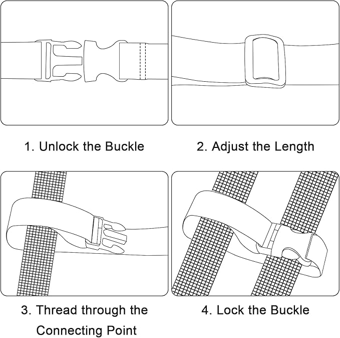 Wisdompro 2 Pcs Add a Bag Luggage Strap, Heavy Duty Adjustable Suitcase Belt Travel Attachment Travel Accessories for Connecting Your Luggage Together - Khaki