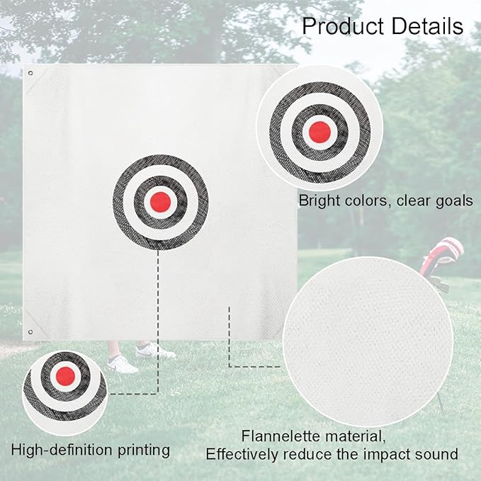 57" x 57" Silent Practice Hitting Net - Mute Golf Target Cloth for Training Aids Indoor Outdoor
