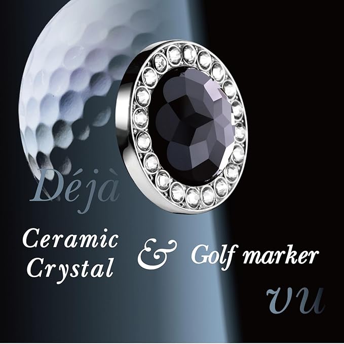 Golf Ball Marker Hat Clip with Ceramic Crystal Ball Marker (20mm Small Size) Gifts Accessories for Golfers
