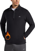 Willit Men's Winter Shirts Fleece Pullover with Pocket Quarter Zip Cold Weather Golf Hiking Casual Warm Shirts Long Sleeve