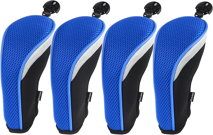 Andux Mesh Golf Hybrid Club Head Covers with Dial Number Tags, 4pcs/set