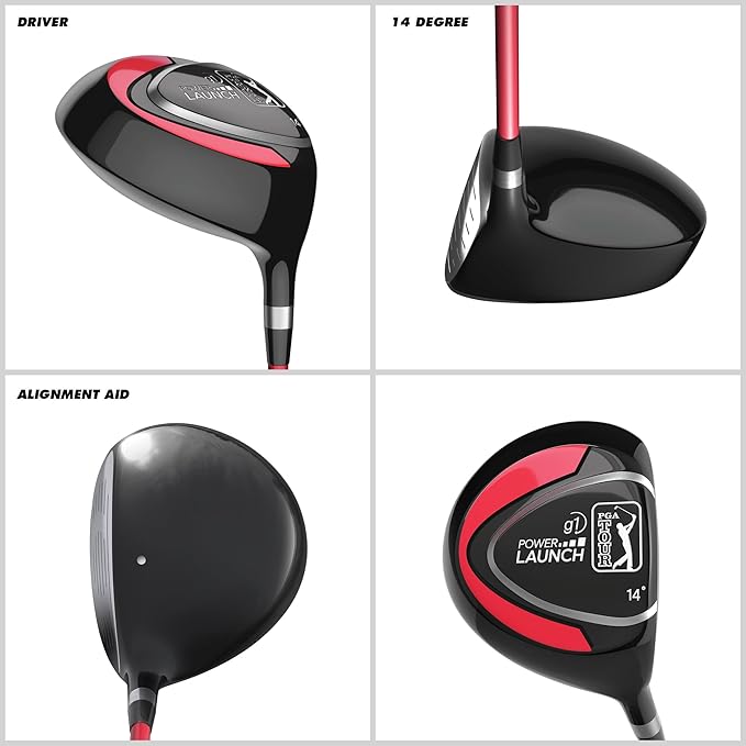 PGA Tour Youth Golf Club Set – Ages 3-5 (3’6”-4’1”) and 5-8 (4’1” - 4'8") Right and Left Handed Beginner Junior Golf Clubs with Lightweight Golf Bag, Mallet Putter, Driver by Golfgen