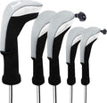 FINGER TEN Golf Club Head Covers Woods Driver Fairway Hybrid 3/4/5 Set, Headcovers Men 1 3 5 7 X Interchangeable Number Tag, Fit All Wood Clubs