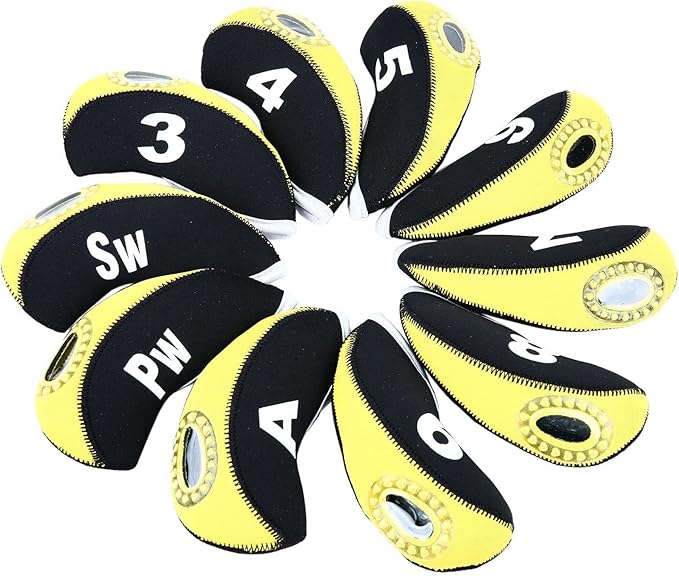 Sword &Shield sports 10pcs/Set Golf Iron Club Head Covers with Numbers Neoprene Top Window Iron Covers