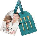 Personalized Golf Tee Bag Tags Custom Golf Tee Holders for Golf Bag，3 Wooden Tees Leather Gift for Golfer Men Women Dad Grandpa, or Uncle