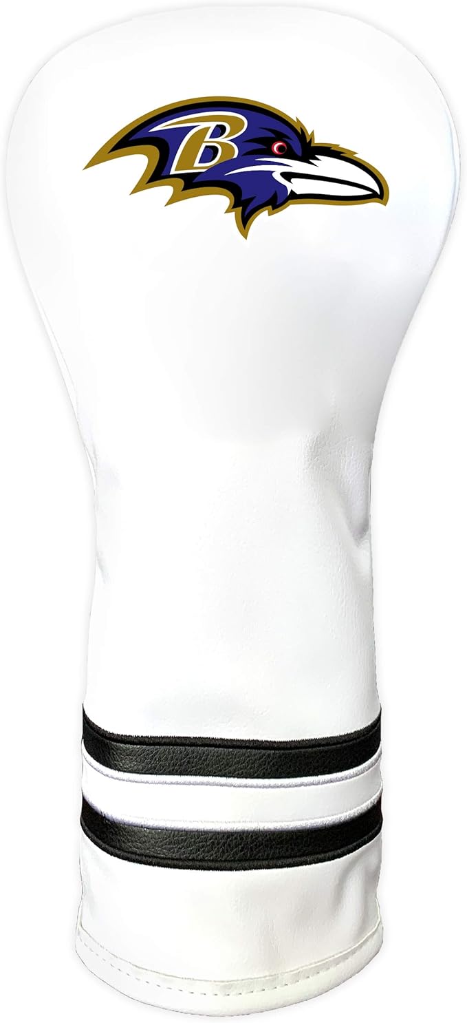 Team Golf NFL White Vintage Fairway Golf Club Headcover, Form Fitting Design, Retro Design