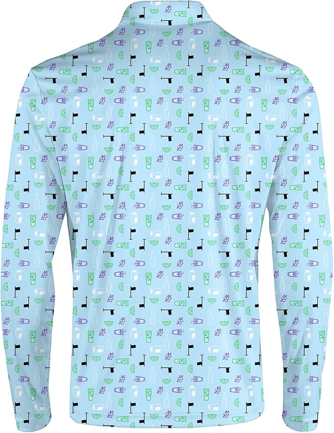 Men's Long Sleeve Golf Shirt Quick Dry 3 Button Work Fishing Outdoor Casual Collar Shirt