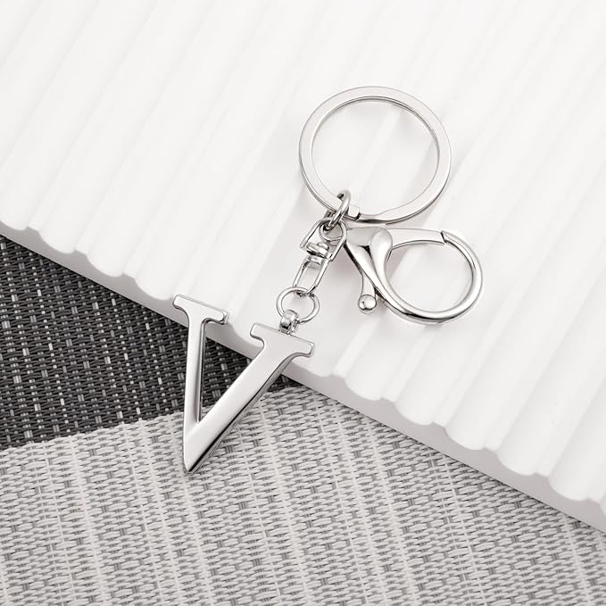 LAXPICOL Gold Letter A-Z Keychain for Women Bag Charms Purse Charms For Handbags Metal Alphabet Initial Letter Keychain