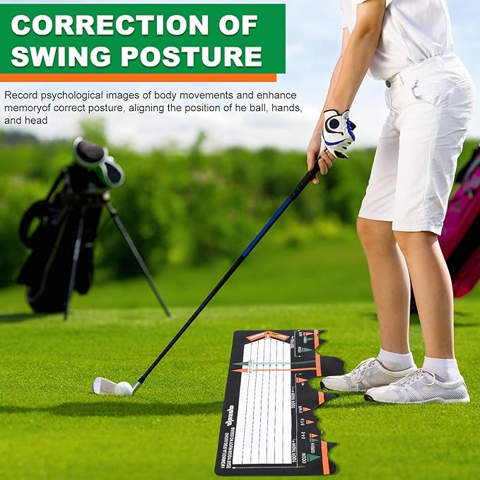 Golf Training Mat Practice Swing Mat Practice Equipment for Beginner Posture Assistance Entry Level Golf Stance Corrector Indoor Outdoor
